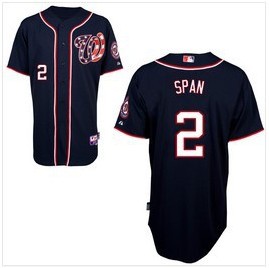 Top costurado Washington Nationals #2 Denard Span Baseball black Jersey aceitar o transporte da gota