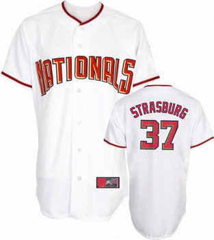Washington Nationals 37 Stephen Strasburg Home white Cool Base Jersey