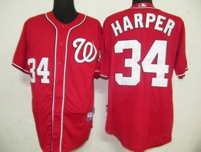 MLB Jerseys Washington Nationals 34 Harper Red