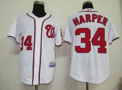 MLB Jerseys Washington Nationals 34 Harper White
