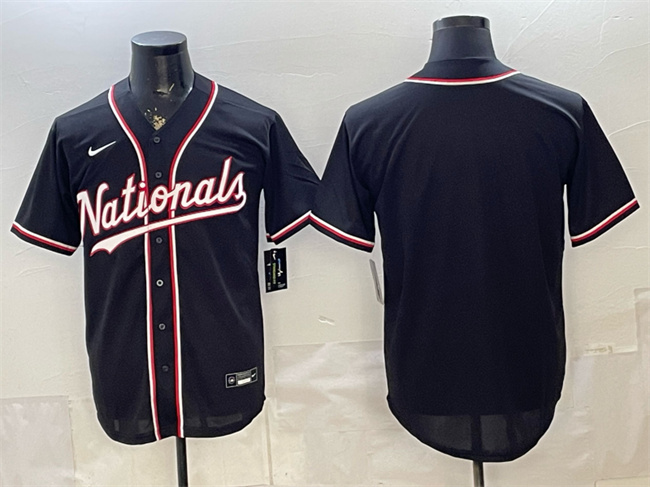 Men's Washington Nationals Blank 2026 Fashion Replica Black Out Stitched Baseball Jersey