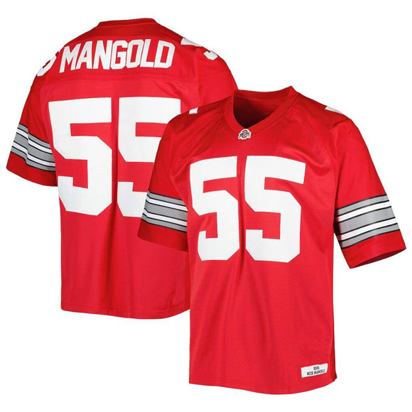 Men's Ohio State Buckeyes #55 Nick Mangold Scarlet Stitched Jersey Men's Ohio State Buckeyes #55 Nick Mangold Scarlet Stitched Jersey