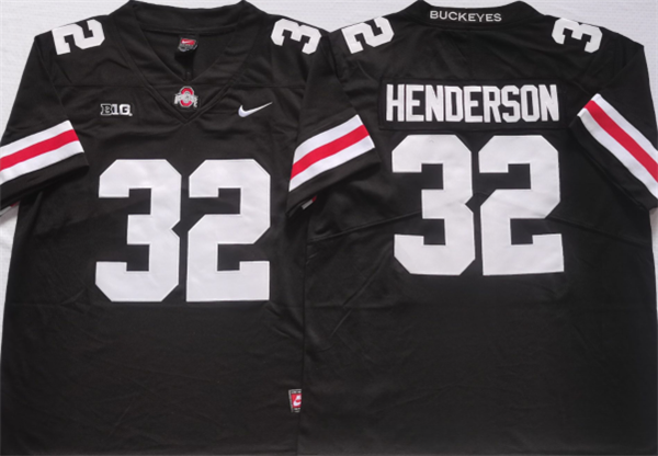 Men's Ohio State Buckeyes #32 HENDERSON Black Stitched Jersey Men's Ohio State Buckeyes #32 HENDERSON Black Stitched Jersey