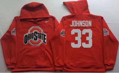Ohio State Buckeyes 33 Pete Johnson Red Men's Pullover Hoodie