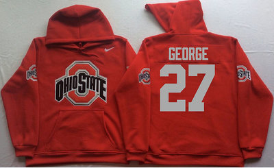 Ohio State Buckeyes 27 Eddie George Red Men's Pullover Hoodie