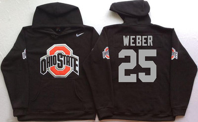 Ohio State Buckeyes 25 Mike Weber Black Men's Pullover Hoodie