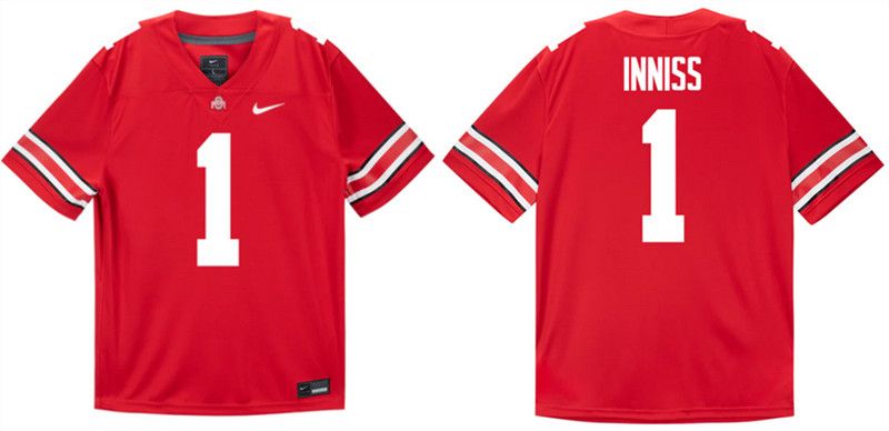 Men's Ohio State Buckeyes #1 Brandon Inniss Scarlet Stitched Jersey