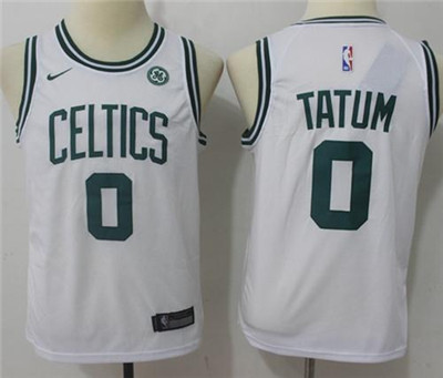 Nike Celtics #0 Jayson Tatum White Youth NBA Swingman Jersey