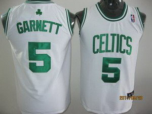 kids Boston Celtics 5 Kevin Garnett White green Nuber