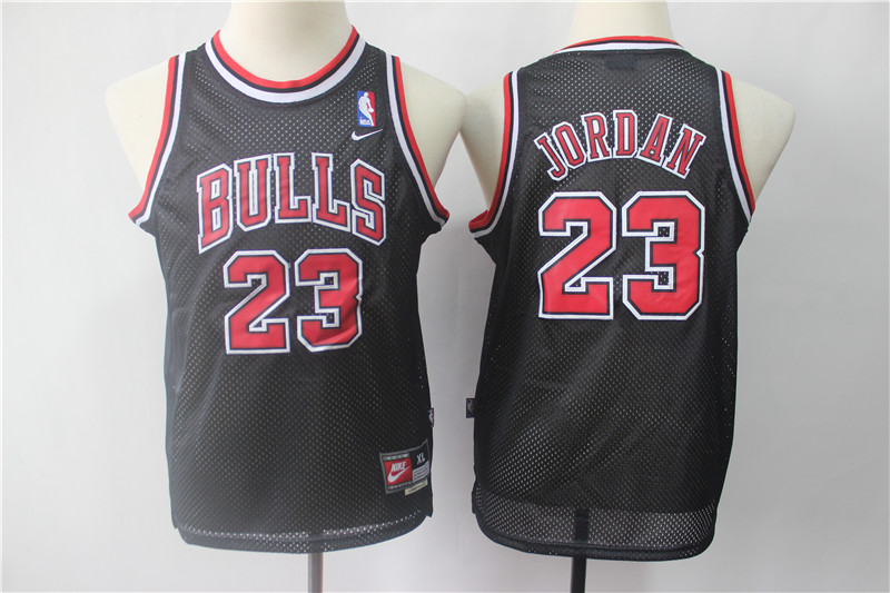 Bulls 23 Michael Jordan Black Youth Throwback Nike Swingman Jersey