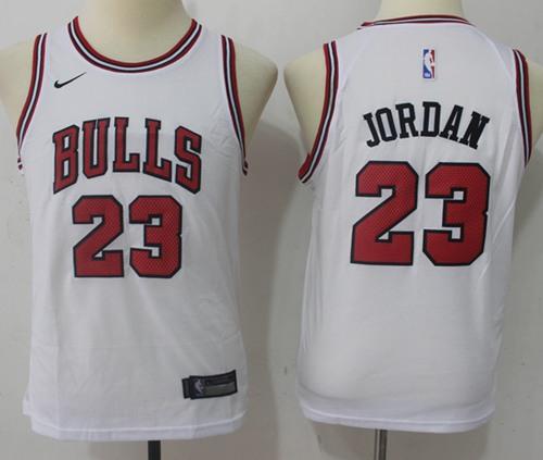 Nike Bulls #23 Michael Jordan White Youth NBA Swingman Jersey