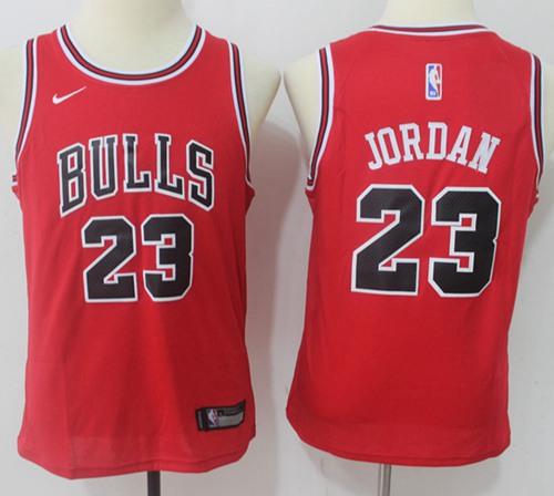 Nike Bulls #23 Michael Jordan Red Youth NBA Swingman Jersey