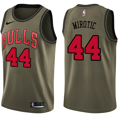 Nike Bulls #44 Nikola Mirotic Green Salute to Service Youth NBA Swingman Jersey