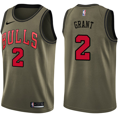 Nike Bulls #2 Jerian Grant Green Salute to Service Youth NBA Swingman Jersey