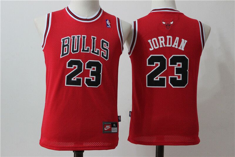 Bulls #23 Michael Jordan Stitched Red Youth NBA Jersey