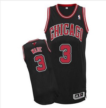 Youth Bulls #3 Dwyane Wade Black Stitched NBA Jersey