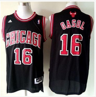 Youth NBA Bulls #16 Pau Gasol Black Revolution 30 Stitched Jersey