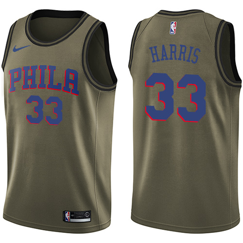 76ers #33 Tobias Harris Green Salute to Service Youth Basketball Swingman Jersey