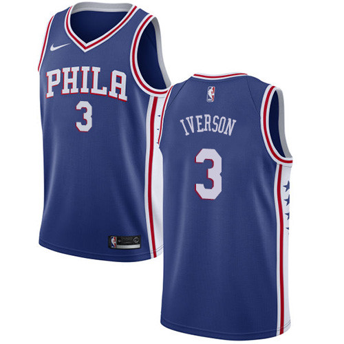 76ers #3 Allen Iverson Blue Youth Basketball Swingman Icon Edition Jersey 76ers #3 Allen Iverson Blue Youth Basketball Swingman Icon Edition Jersey
