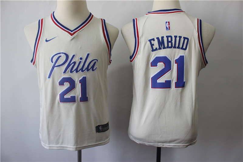 Youth 76ers 21 Joel Embiid Cream City Edition Youth Nike Swingman Jersey Youth 76ers 21 Joel Embiid Cream City Edition Youth Nike Swingman Jersey