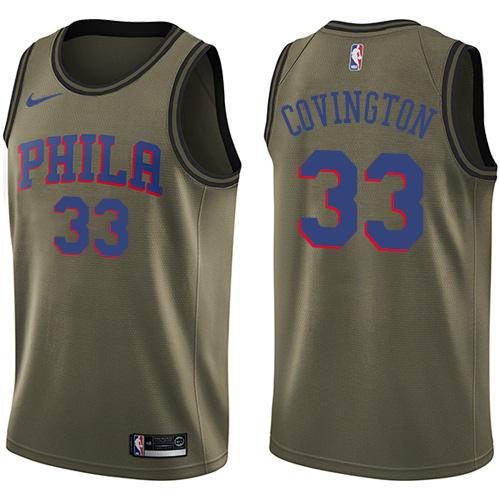 Nike 76ers #33 Robert Covington Green Salute to Service Youth NBA Swingman Jersey