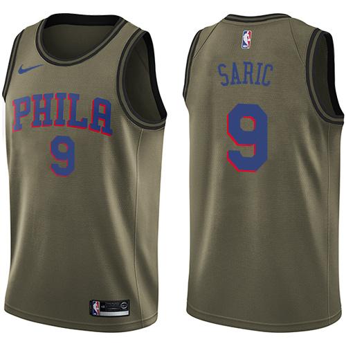 Nike 76ers #9 Dario Saric Green Salute to Service Youth NBA Swingman Jersey