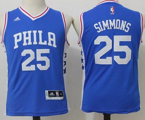 76ers #25 Ben Simmons Blue Stitched Youth NBA Jersey 76ers #25 Ben Simmons Blue Stitched Youth NBA Jersey