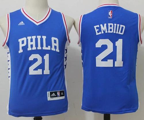 76ers #21 Joel Embiid Blue Stitched Youth NBA Jersey 76ers #21 Joel Embiid Blue Stitched Youth NBA Jersey