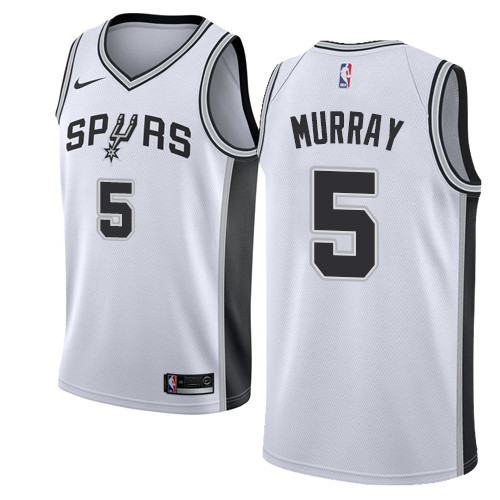 Spurs #5 Dejounte Murray White Youth Basketball Swingman Association Edition Jersey