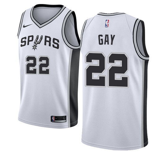 Spurs #22 Rudy Gay White Youth Basketball Swingman Association Edition Jersey