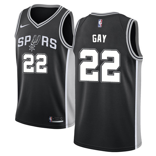 Spurs #22 Rudy Gay Black Youth Basketball Swingman Icon Edition Jersey