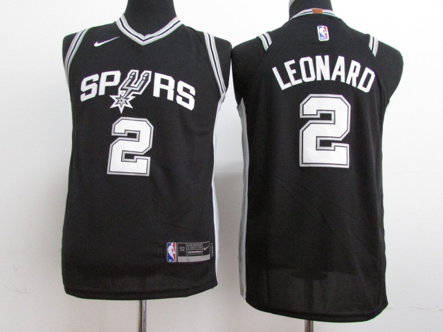 Nike Spurs #2 Kawhi Leonard Black Stitched Yputh NBA Jersey