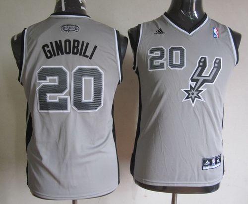 Spurs #20 Manu Ginobili Grey Youth Stitched NBA Jersey Spurs #20 Manu Ginobili Grey Youth Stitched NBA Jersey