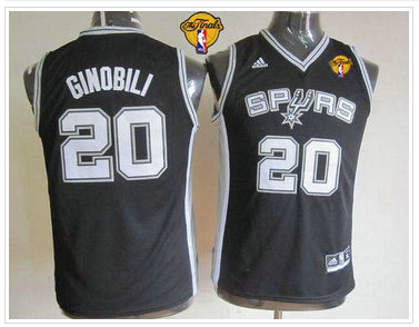 Youth NBA San Antonio Spurs #20 Manu Ginobili Black With Finals Patch Stitched NBA Jersey Youth NBA San Antonio Spurs #20 Manu Ginobili Black With Finals Patch Stitched NBA Jersey