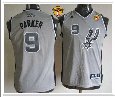Youth NBA San Antonio Spurs #9 Tony Parker Grey With Finals Patch Stitched NBA Jersey Youth NBA San Antonio Spurs #9 Tony Parker Grey With Finals Patch Stitched NBA Jersey