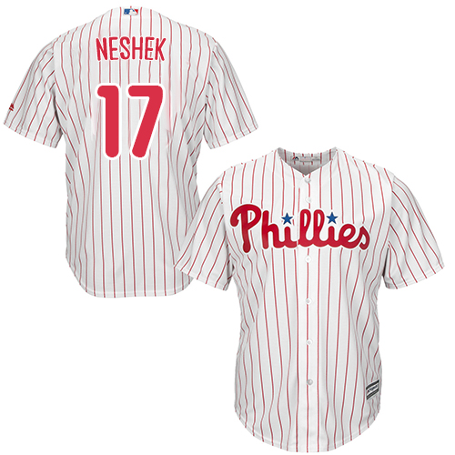 Phillies #17 Pat Neshek White(Red Strip) Cool Base Stitched Youth MLB Jersey