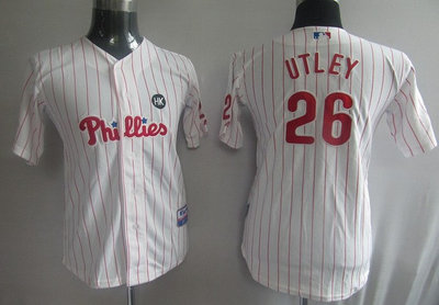 MLB Jerseys Philadephia Phillis 26 Chase Utley Pinstripe KID