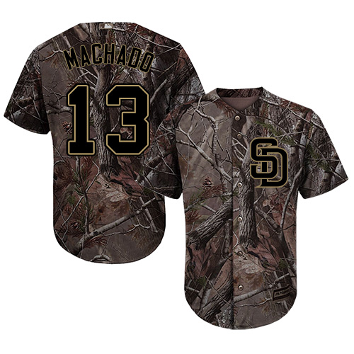 Padres #13 Manny Machado Camo Realtree Collection Cool Base Stitched Youth Baseball Jersey