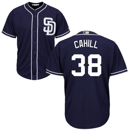 Padres #38 Trevor Cahill Navy blue Cool Base Stitched Youth MLB Jersey