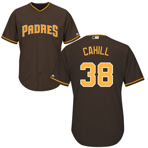 Padres #38 Trevor Cahill Brown Cool Base Stitched Youth MLB Jersey