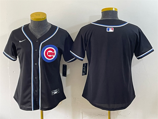 Women's Chicago Cubs 2026 Fashion Replica Black Out Stitched Baseball Jersey(Run Small)