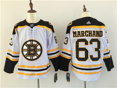 Adidas Bruins #63 Brad Marchand White Stitched NHL Jersey.
