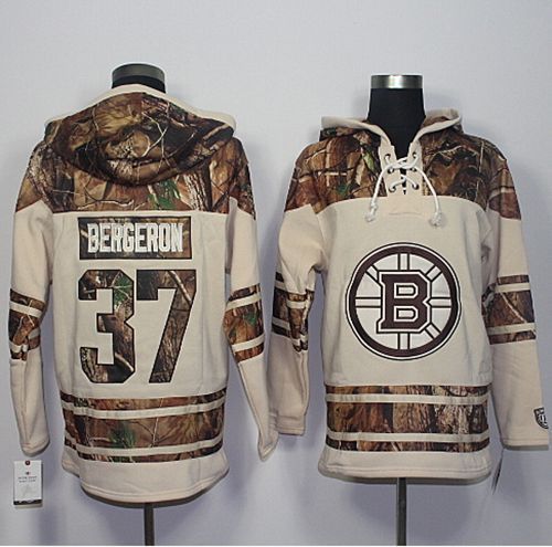 Bruins #37 Patrice Bergeron Cream Camo Stitched NHL Jersey
