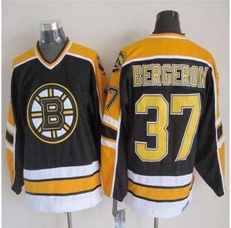 Boston Bruins #37 Patrice Bergeron Black CCM Throwback New Stitched NHL Jersey