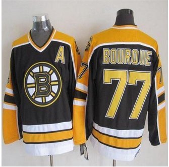 Boston Bruins #77 Ray Bourque Black CCM Throwback New Stitched NHL Jersey