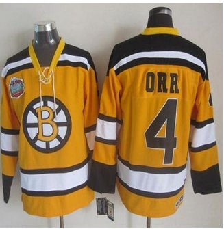 Boston Bruins #4 Bobby Orr Yellow Winter Classic CCM Throwback Stitched NHL Jersey