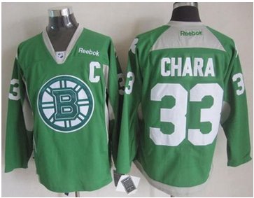Boston Bruins #33 Zdeno Chara Green St. Patrick's Day Practice Stitched NHL Jersey