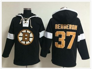 Boston Bruins #37 Patrice Bergeron Black NHL Pullover Hoodie