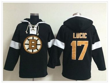 Boston Bruins #17 Milan Lucic Black NHL Pullover Hoodie