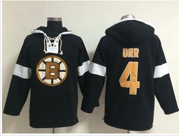 Boston Bruins #4 Bobby Orr Black NHL Pullover Hoodie
